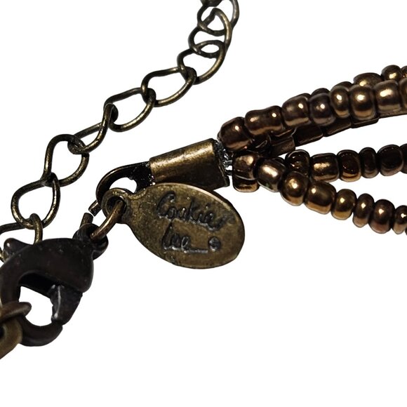 Cookie Lee Boho Bronze Seed Beaded Necklace Multi-Strand Fashion Jewelry Women - Picture 3 of 5
